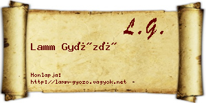 Lamm Győző névjegykártya